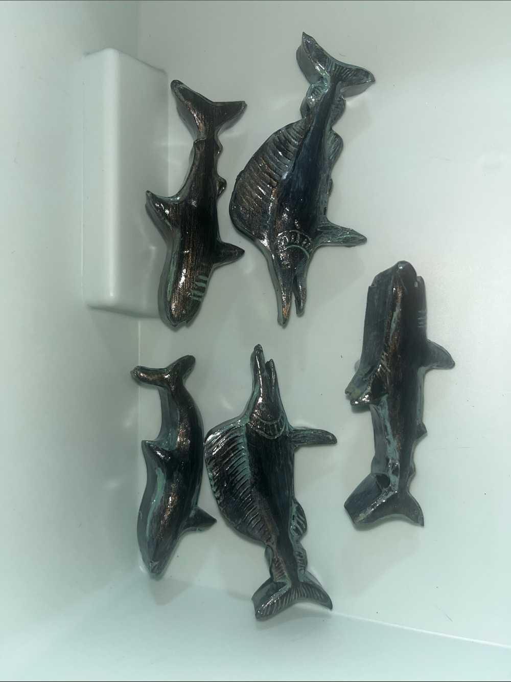 5pc Salt water fish hardware knobs for drawers, repurposed projects, crafts 677